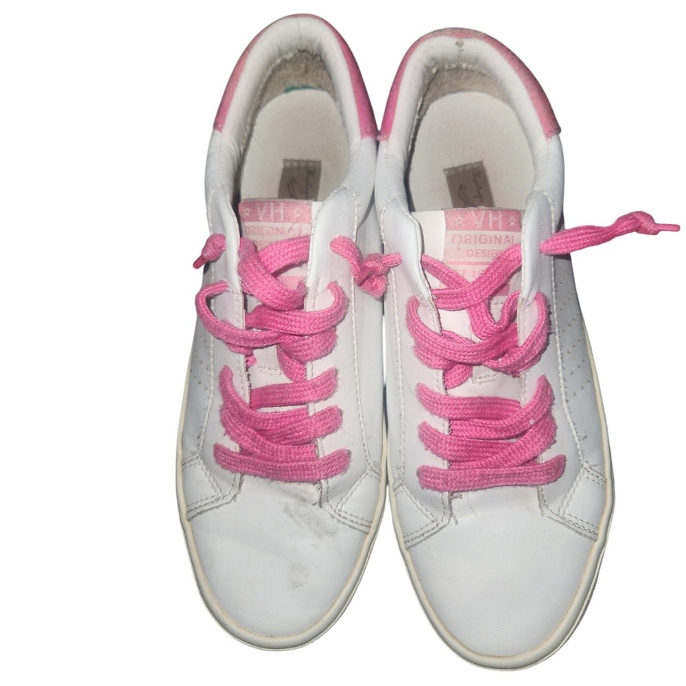 Vintage Havana Womens White Pink Star Perforated Low Top Sneakers 8 streetwear